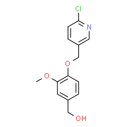 ChemSpider 2D Image | {4-[(6-Chloro-3-pyridinyl)methoxy]-3-methoxyphenyl}methanol | C14H14ClNO3