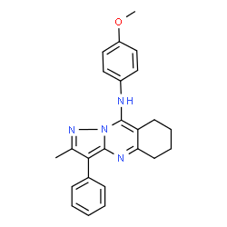 ChemSpider 2D Image | N-(4-Methoxyphenyl)-2-methyl-3-phenyl-5,6,7,8-tetrahydropyrazolo[5,1-b]quinazolin-9-amine | C24H24N4O