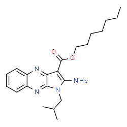 ChemSpider 2D Image | Heptyl 2-amino-1-isobutyl-1H-pyrrolo[2,3-b]quinoxaline-3-carboxylate | C22H30N4O2