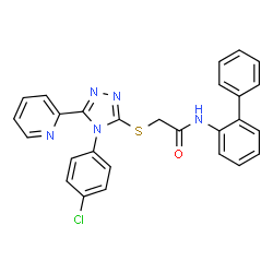 ChemSpider 2D Image | N-(2-Biphenylyl)-2-{[4-(4-chlorophenyl)-5-(2-pyridinyl)-4H-1,2,4-triazol-3-yl]sulfanyl}acetamide | C27H20ClN5OS