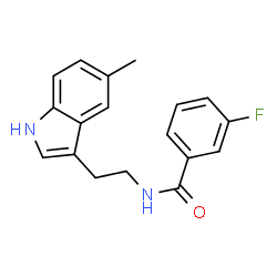 ChemSpider 2D Image | 3-Fluoro-N-[2-(5-methyl-1H-indol-3-yl)ethyl]benzamide | C18H17FN2O
