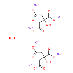 ChemSpider 2D Image | Potassium sodium 2-hydroxy-1,2,3-propanetricarboxylate hydrate (3:3:2:1) | C12H12K3Na3O15