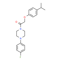 ChemSpider 2D Image | 1-[4-(4-Fluorophenyl)-1-piperazinyl]-2-(4-isopropylphenoxy)ethanone | C21H25FN2O2