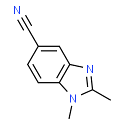 ChemSpider 2D Image | 1,2-DIMETHYL-1,3-BENZODIAZOLE-5-CARBONITRILE | C10H9N3