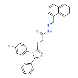 ChemSpider 2D Image | 2-{[4-(4-Chlorophenyl)-5-phenyl-4H-1,2,4-triazol-3-yl]sulfanyl}-N'-(1-naphthylmethylene)acetohydrazide | C27H20ClN5OS