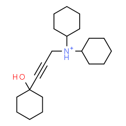 ChemSpider 2D Image | N-Cyclohexyl-N-[3-(1-hydroxycyclohexyl)-2-propyn-1-yl]cyclohexanaminium | C21H36NO