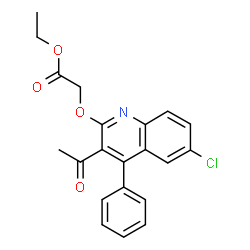 ChemSpider 2D Image | Ethyl [(3-acetyl-6-chloro-4-phenyl-2-quinolinyl)oxy]acetate | C21H18ClNO4
