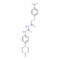 ChemSpider 2D Image | 2-(4-Isopropylphenoxy)-N-{[4-(4-methyl-1-piperazinyl)phenyl]carbamothioyl}acetamide | C23H30N4O2S
