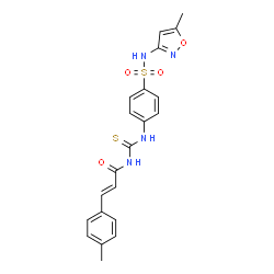 ChemSpider 2D Image | (2E)-N-({4-[(5-Methyl-1,2-oxazol-3-yl)sulfamoyl]phenyl}carbamothioyl)-3-(4-methylphenyl)acrylamide | C21H20N4O4S2