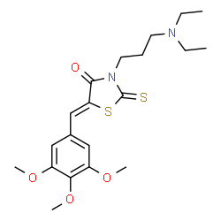 ChemSpider 2D Image | (5Z)-3-[3-(Diethylamino)propyl]-2-thioxo-5-(3,4,5-trimethoxybenzylidene)-1,3-thiazolidin-4-one | C20H28N2O4S2