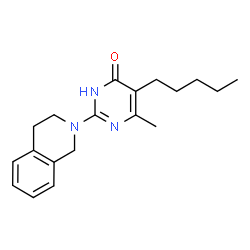 ChemSpider 2D Image | 2-(3,4-Dihydro-2(1H)-isoquinolinyl)-6-methyl-5-pentyl-4(1H)-pyrimidinone | C19H25N3O
