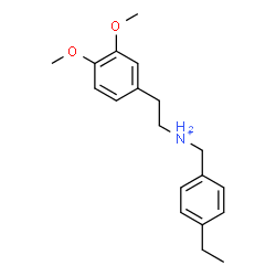 ChemSpider 2D Image | 2-(3,4-Dimethoxyphenyl)-N-(4-ethylbenzyl)ethanaminium | C19H26NO2