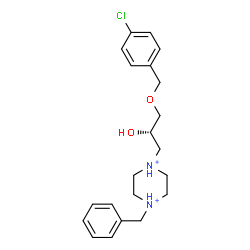 ChemSpider 2D Image | 1-Benzyl-4-{(2S)-3-[(4-chlorobenzyl)oxy]-2-hydroxypropyl}piperazinediium | C21H29ClN2O2