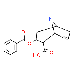 ChemSpider 2D Image | (1R)-3-(Benzoyloxy)-8-azabicyclo[3.2.1]octane-2-carboxylic acid | C15H17NO4