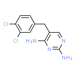 ChemSpider 2D Image | 2,4-Diamino-5-(3,4-dichlorobenzyl)pyrimidine | C11H10Cl2N4