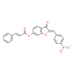 ChemSpider 2D Image | (2Z)-2-(4-Nitrobenzylidene)-3-oxo-2,3-dihydro-1-benzofuran-6-yl (2E)-3-phenylacrylate | C24H15NO6