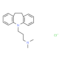 ChemSpider 2D Image | 5H-Dibenz[b,f]azepine-5-propanamine, 10,11-dihydro-N,N-dimethyl-, chloride (1:1) | C19H24ClN2