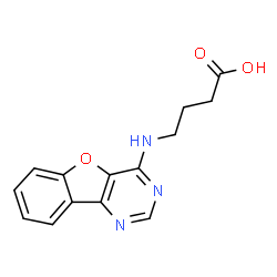ChemSpider 2D Image | 4-([1]Benzofuro[3,2-d]pyrimidin-4-ylamino)butanoic acid | C14H13N3O3