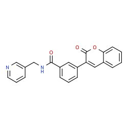 ChemSpider 2D Image | 3-(2-Oxo-2H-chromen-3-yl)-N-(3-pyridinylmethyl)benzamide | C22H16N2O3