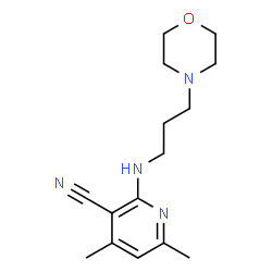 ChemSpider 2D Image | 4,6-Dimethyl-2-{[3-(4-morpholinyl)propyl]amino}nicotinonitrile | C15H22N4O