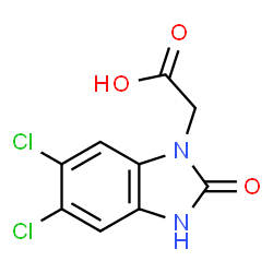 ChemSpider 2D Image | (5,6-Dichloro-2-hydroxy-1H-benzimidazol-1-yl)acetic acid | C9H6Cl2N2O3