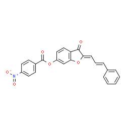 ChemSpider 2D Image | (2Z)-3-Oxo-2-[(2E)-3-phenyl-2-propen-1-ylidene]-2,3-dihydro-1-benzofuran-6-yl 4-nitrobenzoate | C24H15NO6