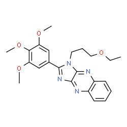 ChemSpider 2D Image | 1-(3-Ethoxypropyl)-2-(3,4,5-trimethoxyphenyl)-1H-imidazo[4,5-b]quinoxaline | C23H26N4O4