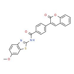ChemSpider 2D Image | N-(6-Methoxy-1,3-benzothiazol-2-yl)-4-(2-oxo-2H-chromen-3-yl)benzamide | C24H16N2O4S