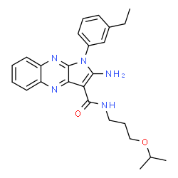 ChemSpider 2D Image | 2-Amino-1-(3-ethylphenyl)-N-(3-isopropoxypropyl)-1H-pyrrolo[2,3-b]quinoxaline-3-carboxamide | C25H29N5O2