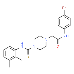 ChemSpider 2D Image | N-(4-Bromophenyl)-2-{4-[(2,3-dimethylphenyl)carbamothioyl]-1-piperazinyl}acetamide | C21H25BrN4OS