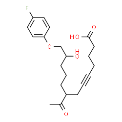 ChemSpider 2D Image | 8-Acetyl-13-(4-fluorophenoxy)-12-hydroxy-5-tridecynoic acid | C21H27FO5