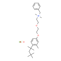 ChemSpider 2D Image | BENZYLDIMETHYL(2-(2-((4-(1,1,3,3-TETRAMETHYLBUTYL)-M-TOLYL)OXY)ETHOXY)ETHYL)AMMONIUM CHLORIDE MONOHYDRATE | C28H46ClNO3