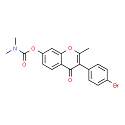 ChemSpider 2D Image | 3-(4-Bromophenyl)-2-methyl-4-oxo-4H-chromen-7-yl dimethylcarbamate | C19H16BrNO4