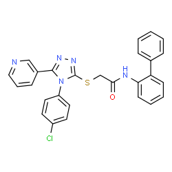 ChemSpider 2D Image | N-(2-Biphenylyl)-2-{[4-(4-chlorophenyl)-5-(3-pyridinyl)-4H-1,2,4-triazol-3-yl]sulfanyl}acetamide | C27H20ClN5OS