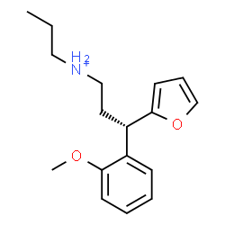 ChemSpider 2D Image | (3S)-3-(2-Furyl)-3-(2-methoxyphenyl)-N-propyl-1-propanaminium | C17H24NO2