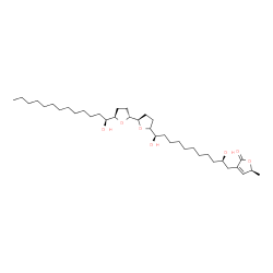 ChemSpider 2D Image | (5S)-3-[(2R,11R)-2,11-Dihydroxy-11-{(2R,2'R,5'R)-5'-[(1S)-1-hydroxytridecyl]octahydro-2,2'-bifuran-5-yl}undecyl]-5-methyl-2(5H)-furanone | C37H66O7