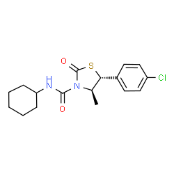 ChemSpider 2D Image | (4R,5R)-5-(4-Chlorophenyl)-N-cyclohexyl-4-methyl-2-oxo-1,3-thiazolidine-3-carboxamide | C17H21ClN2O2S