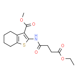 ChemSpider 2D Image | Methyl 2-[(4-ethoxy-4-oxobutanoyl)amino]-4,5,6,7-tetrahydro-1-benzothiophene-3-carboxylate | C16H21NO5S
