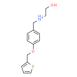 ChemSpider 2D Image | 2-Hydroxy-N-[4-(2-thienylmethoxy)benzyl]ethanaminium | C14H18NO2S