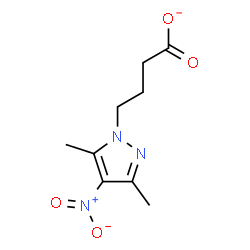 ChemSpider 2D Image | 4-(3,5-Dimethyl-4-nitro-1H-pyrazol-1-yl)butanoate | C9H12N3O4