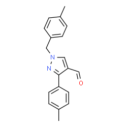 ChemSpider 2D Image | 1-(4-Methylbenzyl)-3-(4-methylphenyl)-1H-pyrazole-4-carbaldehyde | C19H18N2O