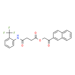 ChemSpider 2D Image | 2-(2-Naphthyl)-2-oxoethyl 4-oxo-4-{[2-(trifluoromethyl)phenyl]amino}butanoate | C23H18F3NO4