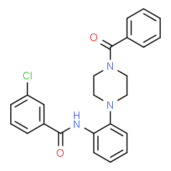 ChemSpider 2D Image | N-[2-(4-Benzoyl-1-piperazinyl)phenyl]-3-chlorobenzamide | C24H22ClN3O2