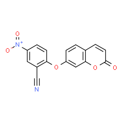 ChemSpider 2D Image | 5-Nitro-2-[(2-oxo-2H-chromen-7-yl)oxy]benzonitrile | C16H8N2O5