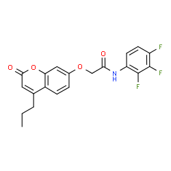 ChemSpider 2D Image | 2-[(2-Oxo-4-propyl-2H-chromen-7-yl)oxy]-N-(2,3,4-trifluorophenyl)acetamide | C20H16F3NO4