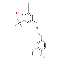 ChemSpider 2D Image | 2-(3,4-Dimethoxyphenyl)-N-[4-hydroxy-3,5-bis(2-methyl-2-propanyl)benzyl]-N-methylethanaminium | C26H40NO3