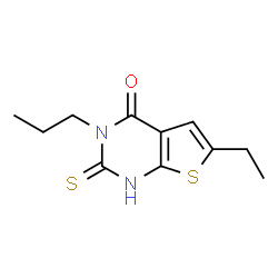 ChemSpider 2D Image | 6-ethyl-2-mercapto-3-propylthieno[2,3-d]pyrimidin-4(3H)-one | C11H14N2OS2