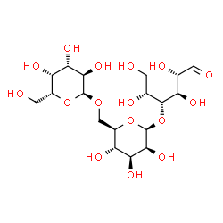 ChemSpider 2D Image | alpha-D-Galactopyranosyl-(1->6)-beta-D-mannopyranosyl-(1->4)-D-mannose | C18H32O16