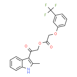 ChemSpider 2D Image | 2-(2-Methyl-1H-indol-3-yl)-2-oxoethyl [3-(trifluoromethyl)phenoxy]acetate | C20H16F3NO4
