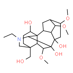 ChemSpider 2D Image | 20-Ethyl-4-(hydroxymethyl)-6,14,16-trimethoxyaconitane-1,7,8-triol | C24H39NO7